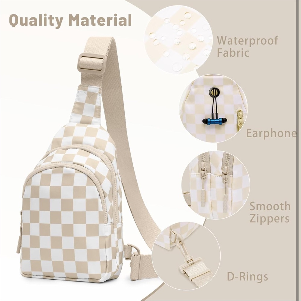 Checkered sling Bag - Picture 4 of 6